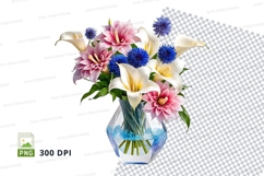 Flower bouquet in vase clipart png Product Image 1