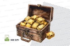 Treasure chest with gold bars mockup Product Image 1
