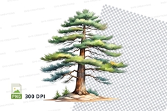 Watercolor pine tree clipart png Product Image 1