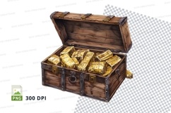 Treasure chest mockup with gold coins Product Image 1