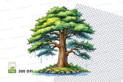 Illustration mockup of a large, lush tree on a small island Product Image 1