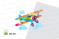 Vintage biplane clipart png Product Image 1