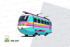 Colorful tram clipart png Product Image 1