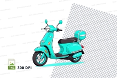 Turquoise vespa scooter clipart png Product Image 1