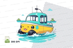 Cartoon boat clipart png Product Image 1