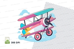 Vintage biplane with bird mockup Product Image 1