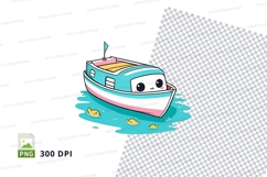 Cartoon boat clipart png Product Image 1