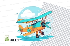 Vintage biplane illustration mockup Product Image 1