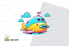 Cartoon fish airplane mockup Product Image 1