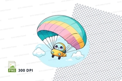 Cartoon bee with parachute clipart png Product Image 1
