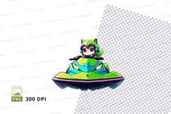 Cartoon character on jet ski clipart png Product Image 1