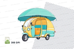 Illustrated tuk-tuk with canopy mockup Product Image 1