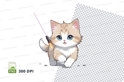 Cartoon kitten holding lightsaber mockup Product Image 1