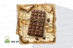 Chocolate bar packaging mockup on vintage map Product Image 1