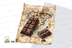Chocolate bar on vintage map mockup Product Image 1