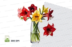 Clipart png of a bouquet of flowers in a vase Product Image 1