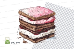 Stack of chocolate ice cream sandwiches mockup Product Image 1