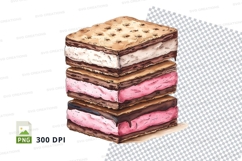 Stack of ice cream sandwiches clipart png Product Image 1