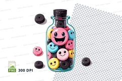 Jar of smiley face macarons mockup Product Image 1