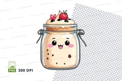 Cute mason jar with dessert and fruits mockup Product Image 1