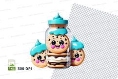 Cartoon cookie jar mockup with blue icing Product Image 1