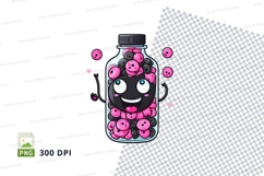 Cartoon jar with pink hearts clipart png Product Image 1