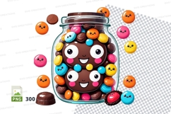 Jar of colorful candy mockup Product Image 1