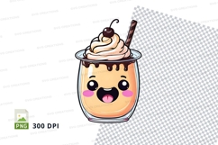 Cute kawaii style milkshake clipart Product Image 1