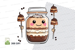 Cute chocolate dessert jar clipart Product Image 1