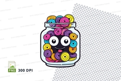 Cartoon jar of coins with eyes mockup Product Image 1