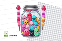 Jar of kawaii candy clipart png Product Image 1