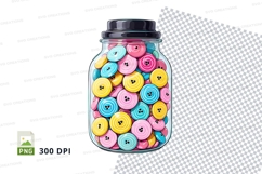 Colorful button jar clipart png Product Image 1