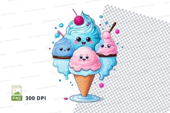 Cute cartoon ice cream cone clipart png Product Image 1