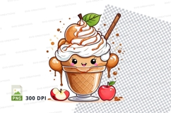 Caramel apple ice cream cone clipart png Product Image 1