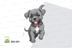 Cartoon grey puppy clipart png Product Image 1