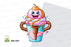 Cartoon ice cream cone clipart png Product Image 1