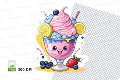 Cartoon ice cream sundae clipart png Product Image 1