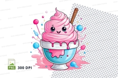 Cartoon ice cream sundae clipart png Product Image 1