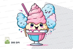 Ice cream cone with cotton candy mockup Product Image 1