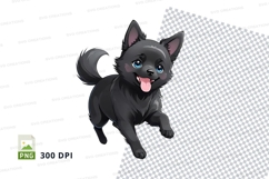 Cartoon black dog clipart png Product Image 1