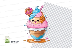 Cartoon ice cream cone clipart Product Image 1