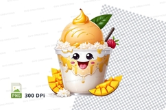 Mango ice cream cup clipart png Product Image 1