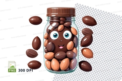 Jar of chocolate-covered almonds clipart png Product Image 1