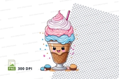 Cute cartoon ice cream cone mockup Product Image 1