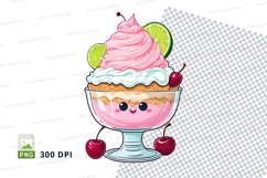 Cartoon watermelon ice cream in a glass mockup Product Image 1