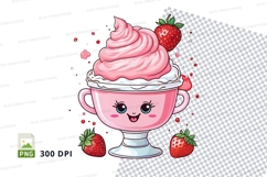 Cupcake in a teacup clipart png Product Image 1