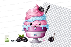 Cupcake mockup with pink frosting and blue drizzle Product Image 1