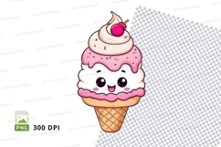 Cartoon ice cream cone clipart png Product Image 1