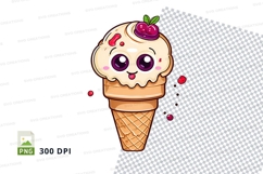 Cute cartoon ice cream cone clipart Product Image 1