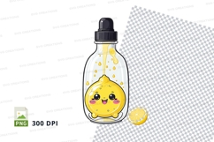 Lemon dropper bottle clipart png Product Image 1